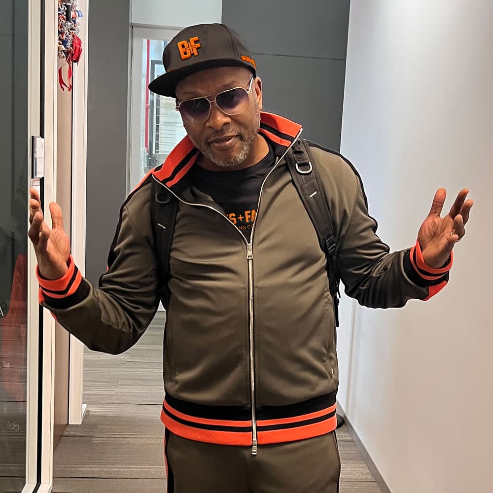 DJ Jazzy Jeff wearing Beats and Faders clothing
